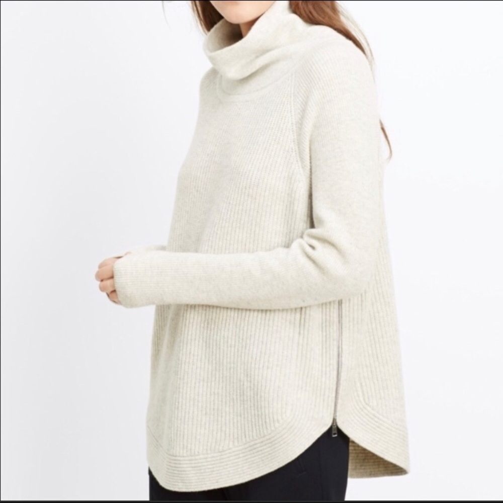 Vince mock neck sweater turtleneck side zip